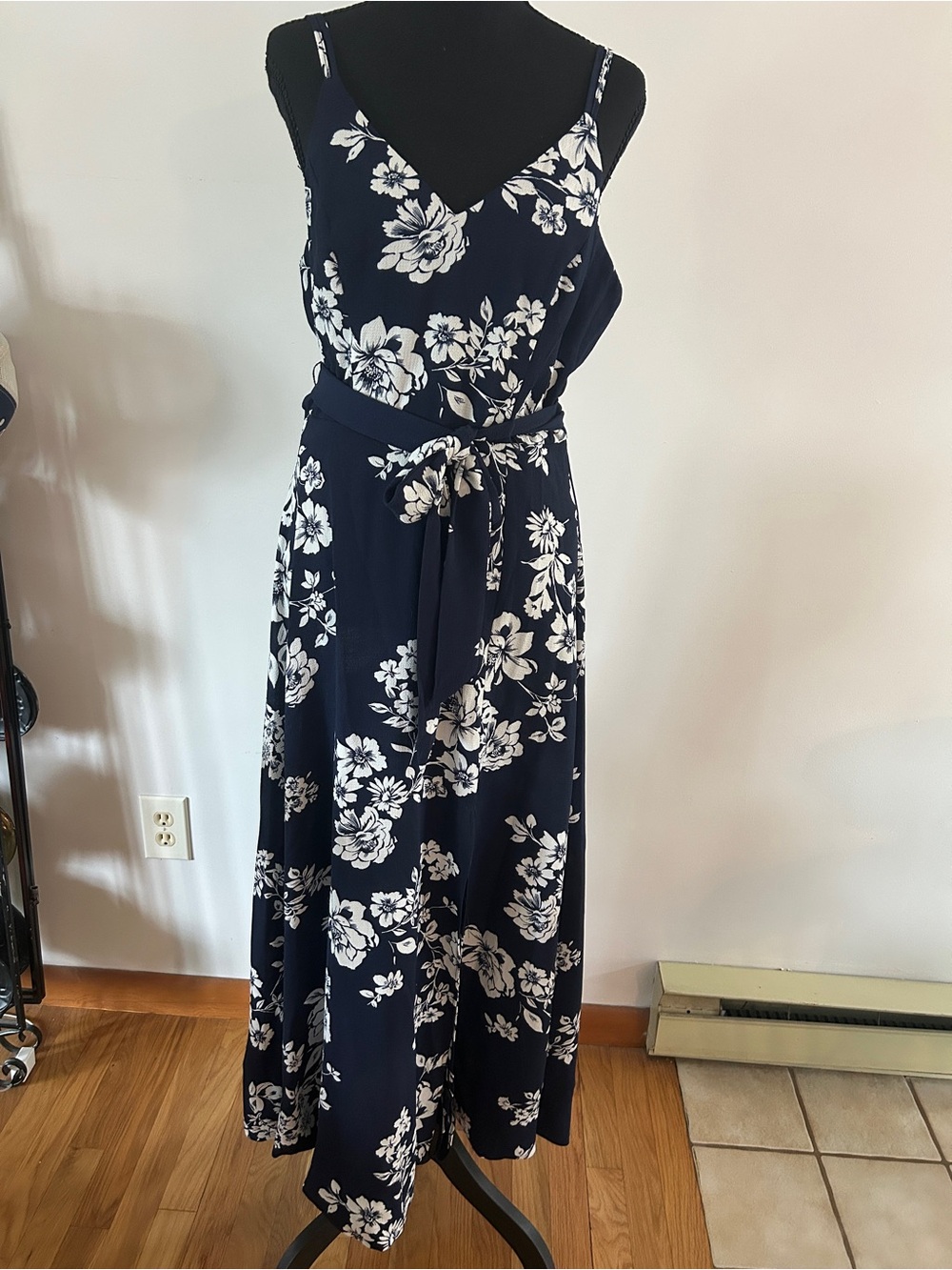 Premier Navy Maxi Dress with White Floral Print